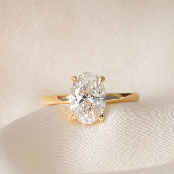 Solitaire-2.0 CT Oval Lab Grown Diamond Engagement Ring - Solitaire-2.0 CT Oval Lab Grown Diamond Engagement Ring