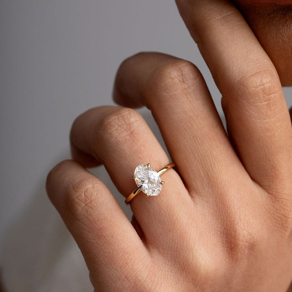 Solitaire-2.0 CT Oval Lab Grown Diamond Engagement Ring - Solitaire-2.0 CT Oval Lab Grown Diamond Engagement Ring