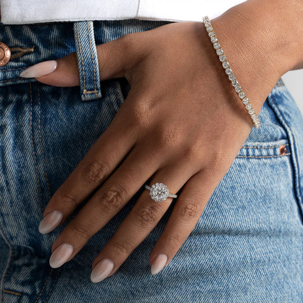 Halo-2.0 CT Round Lab Grown Diamond Engagement Ring - Halo-2.0 CT Round Lab Grown Diamond Engagement Ring