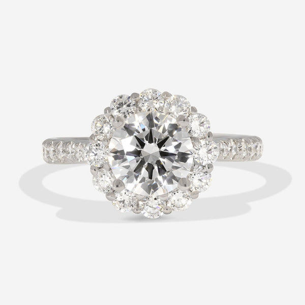 Halo-2.0 CT Round Lab Grown Diamond Engagement Ring - Halo-2.0 CT Round Lab Grown Diamond Engagement Ring