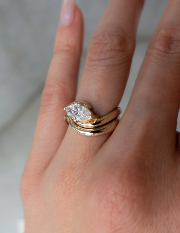 Curved Rapture- Wedding Band - Eternity- 0.50 CT Round Lab Grown Diamond Wedding Band
