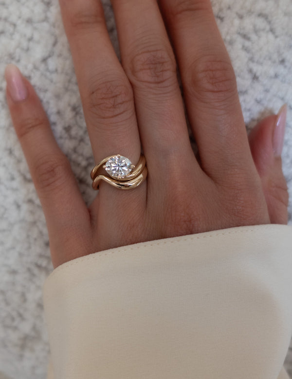 Curved Rapture- Wedding Band - Eternity- 0.50 CT Round Lab Grown Diamond Wedding Band