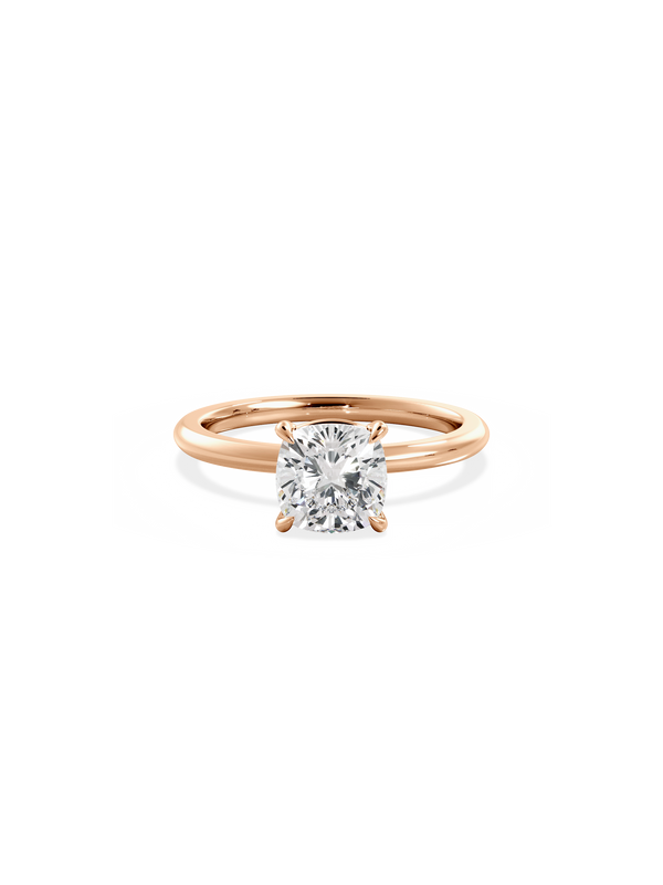 Solitaire-Cushion Lab Grown Diamond Engagement Ring - Solitaire-Oval Lab Grown Diamond Engagement Ring