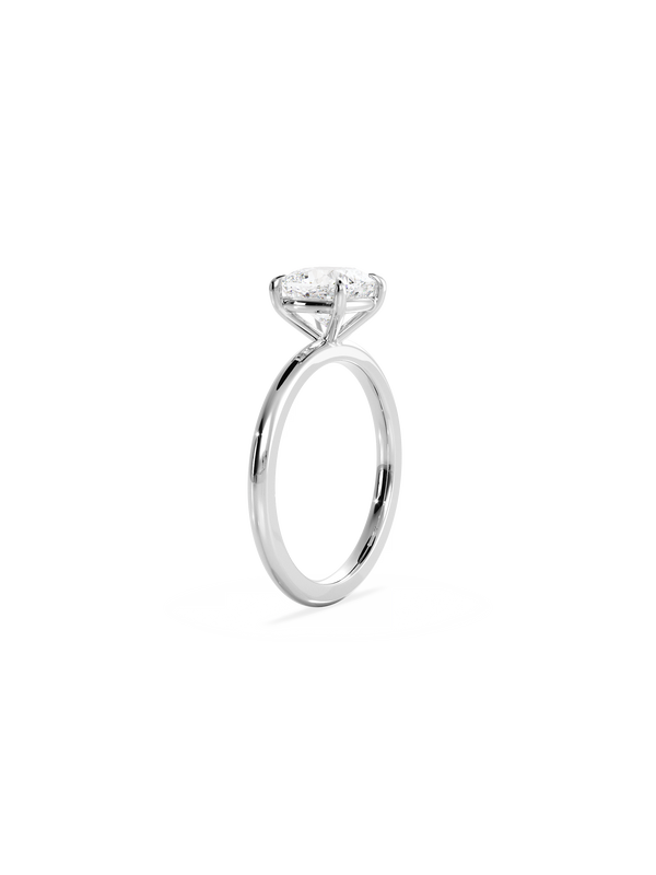 Solitaire-Cushion Lab Grown Diamond Engagement Ring - Solitaire-Oval Lab Grown Diamond Engagement Ring
