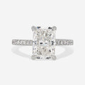 Hidden Halo & Pave-3.0 CT Radiant Lab Grown Diamond Engagement Ring