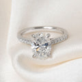 Pave & Tulip Style-2.5 CT Oval Lab Grown Diamond Engagement Ring