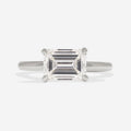 East West Solitaire-2.0 CT Emerald Lab Grown Diamond Engagement Ring