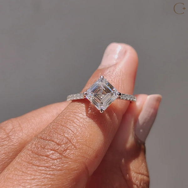 1.50 CT Asscher Hidden Halo & Pave Style Lab Grown Diamond Engagement Ring - ecbfb0959be544aa814700fae94f73dc.thumbnail.0000000000