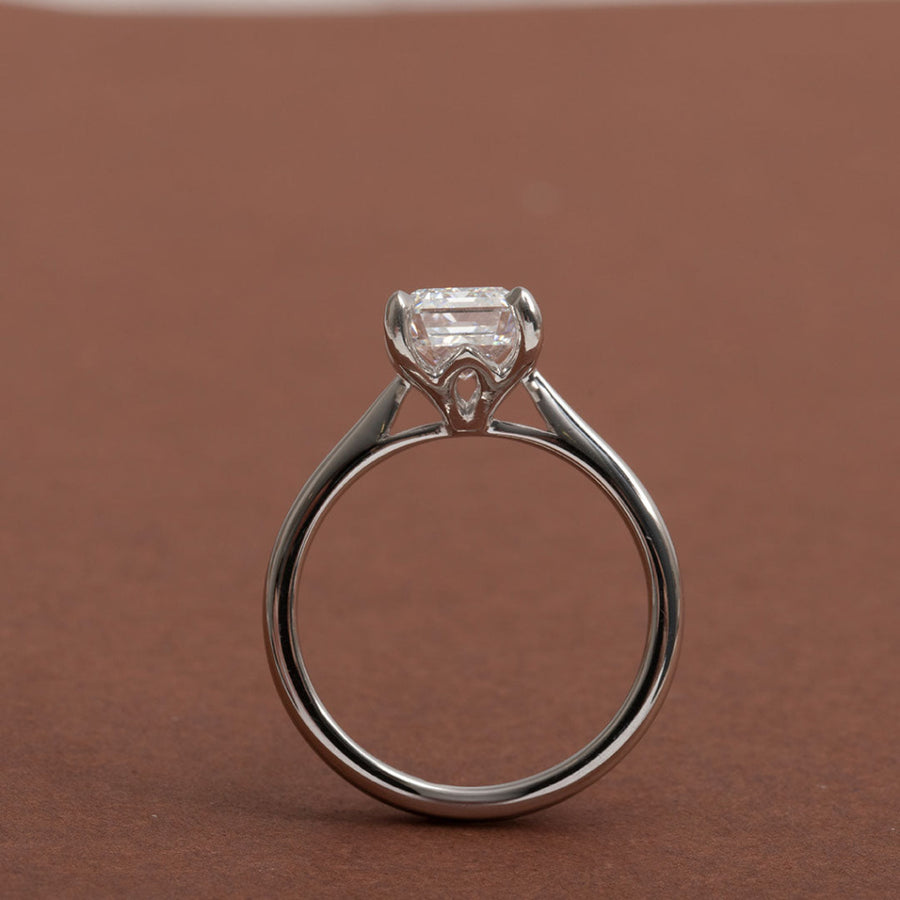 Solitaire-2.5 CT Emerald Lab Grown Diamond Engagement Ring