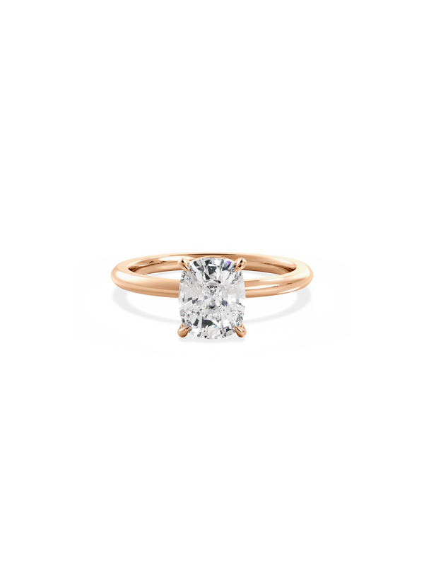 Solitaire-Cushion Lab Grown Diamond Engagement Ring - Solitaire-Oval Lab Grown Diamond Engagement Ring