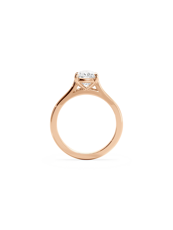 Solitaire & Cathedral-Elongated Cushion Lab Grown Diamond Engagement Ring - Solitaire-Oval Lab Grown Diamond Engagement Ring