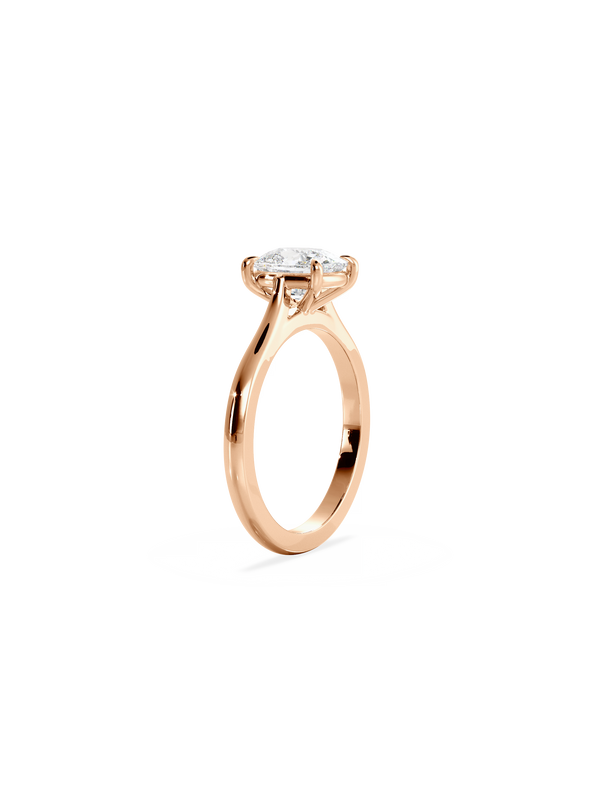 Solitaire & Cathedral-Elongated Cushion Lab Grown Diamond Engagement Ring - Solitaire-Oval Lab Grown Diamond Engagement Ring