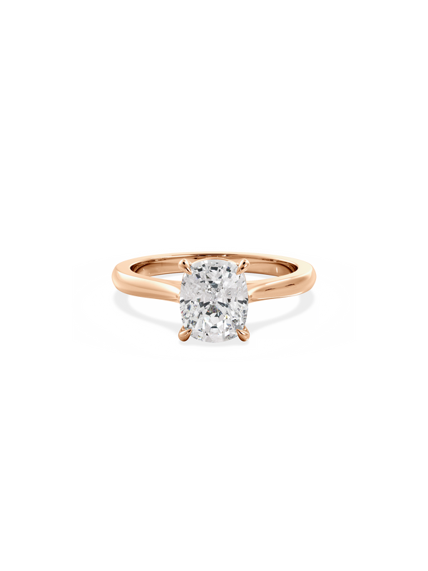 Solitaire & Cathedral-Elongated Cushion Lab Grown Diamond Engagement Ring - Solitaire-Oval Lab Grown Diamond Engagement Ring