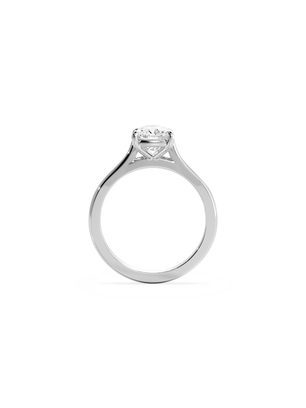 Solitaire & Cathedral-Elongated Cushion Lab Grown Diamond Engagement Ring - Solitaire-Oval Lab Grown Diamond Engagement Ring