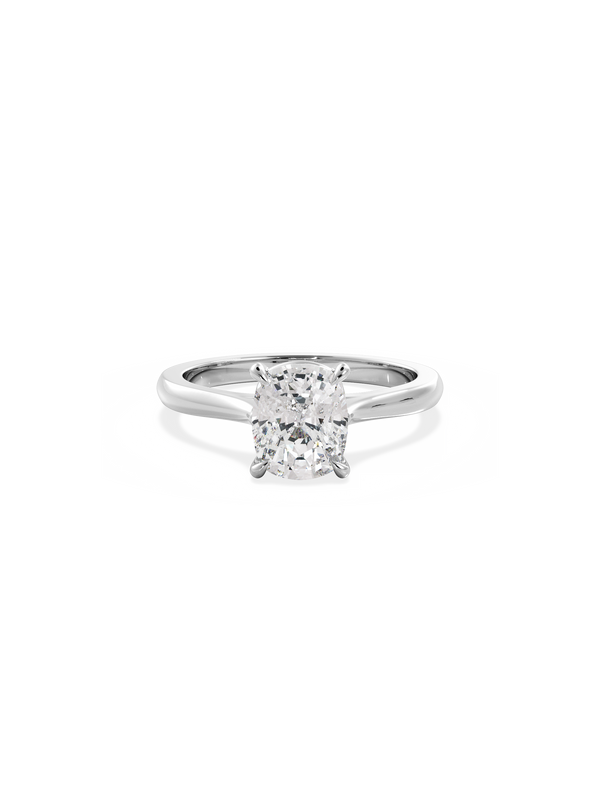 Solitaire & Cathedral-Elongated Cushion Lab Grown Diamond Engagement Ring - Solitaire-Oval Lab Grown Diamond Engagement Ring