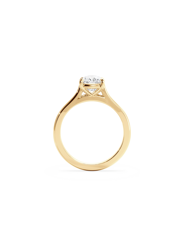 Solitaire & Cathedral-Elongated Cushion Lab Grown Diamond Engagement Ring - Solitaire-Oval Lab Grown Diamond Engagement Ring