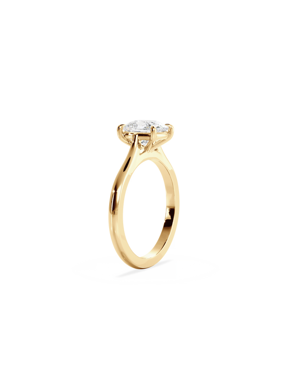 Solitaire & Cathedral-Elongated Cushion Lab Grown Diamond Engagement Ring - Solitaire-Oval Lab Grown Diamond Engagement Ring