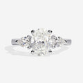 Three Stone-1.5 CT Oval Lab Grown Diamond Engagement Ring