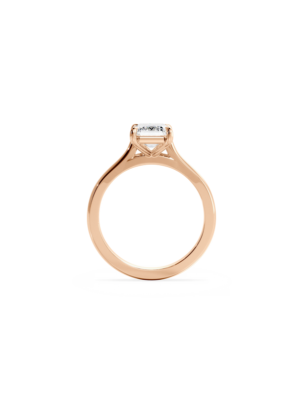 Solitaire & Cathedral-Emerald Lab Grown Diamond Engagement Ring - Solitaire-Oval Lab Grown Diamond Engagement Ring
