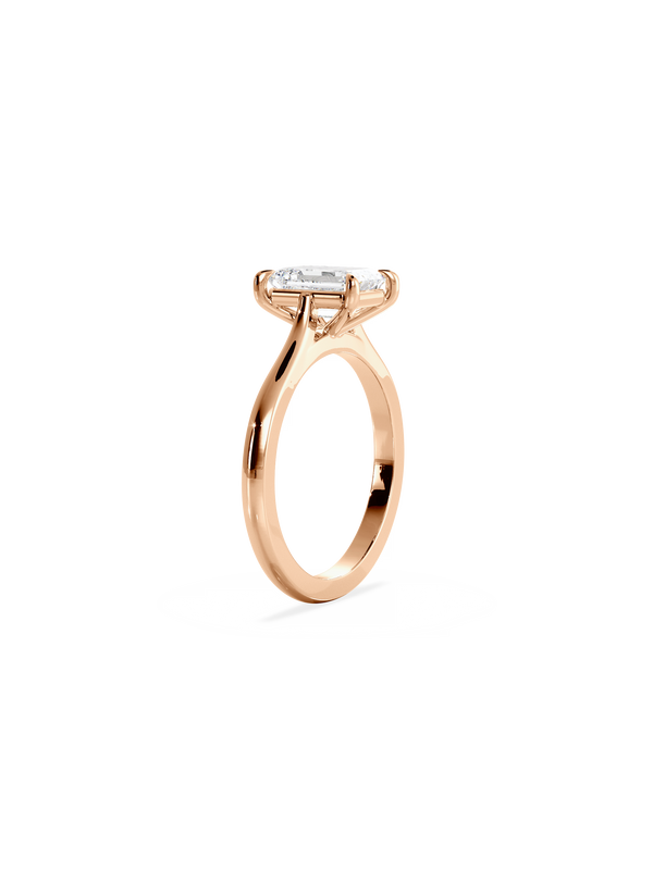 Solitaire & Cathedral-Emerald Lab Grown Diamond Engagement Ring - Solitaire-Oval Lab Grown Diamond Engagement Ring
