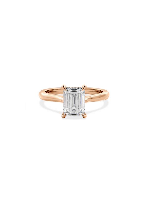 Solitaire & Cathedral-Emerald Lab Grown Diamond Engagement Ring - Solitaire-Oval Lab Grown Diamond Engagement Ring