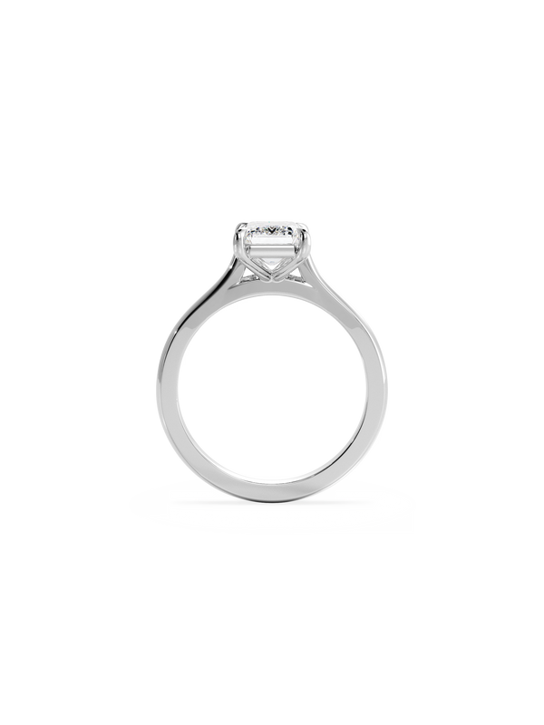 Solitaire & Cathedral-Emerald Lab Grown Diamond Engagement Ring - Solitaire-Oval Lab Grown Diamond Engagement Ring