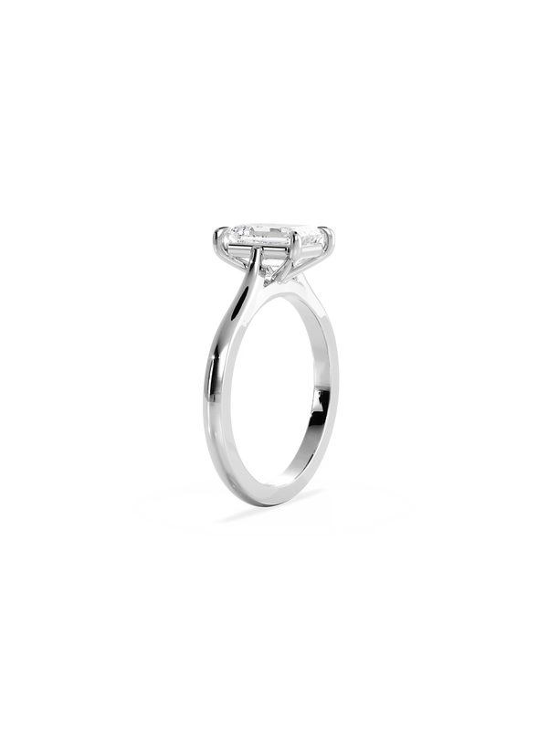 Solitaire & Cathedral-Emerald Lab Grown Diamond Engagement Ring - Solitaire-Oval Lab Grown Diamond Engagement Ring