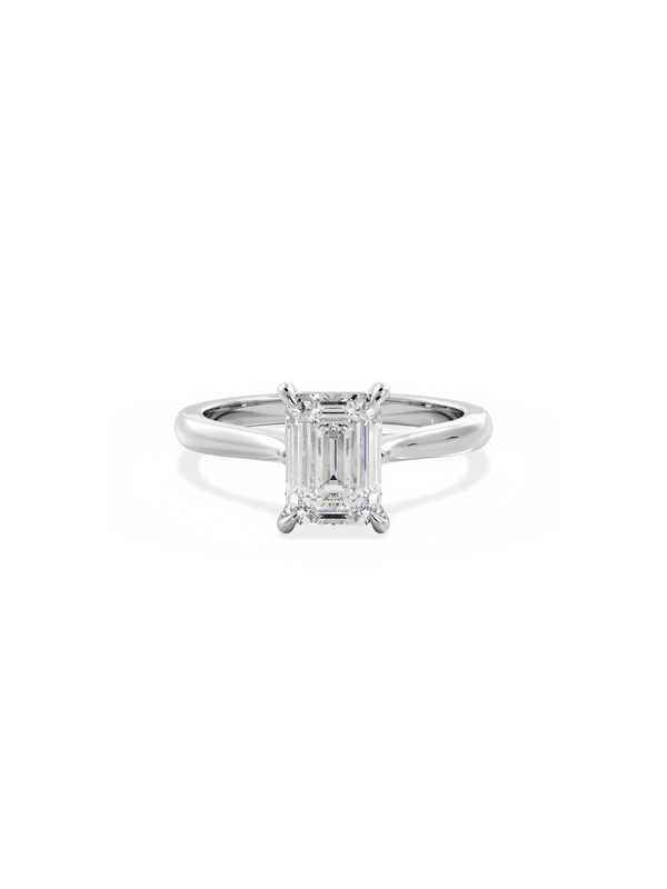 Solitaire & Cathedral-Emerald Lab Grown Diamond Engagement Ring - Solitaire-Oval Lab Grown Diamond Engagement Ring