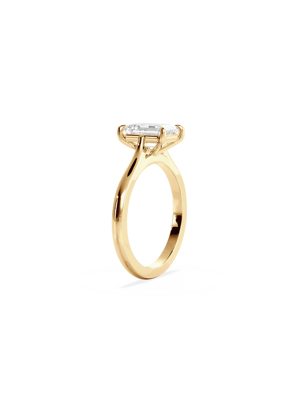 Solitaire & Cathedral-Emerald Lab Grown Diamond Engagement Ring - Solitaire-Oval Lab Grown Diamond Engagement Ring