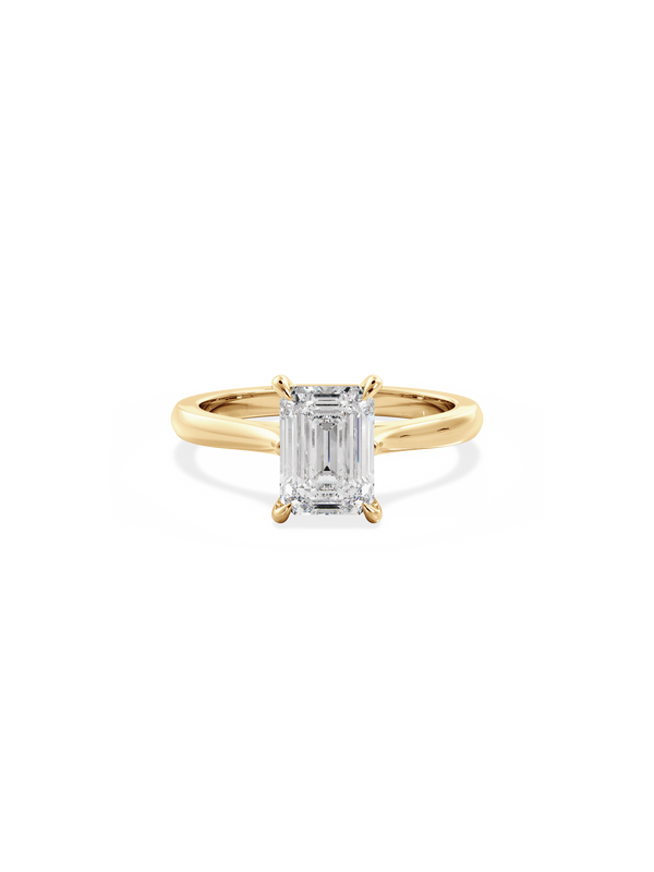 Solitaire & Cathedral-Emerald Lab Grown Diamond Engagement Ring - Solitaire-Oval Lab Grown Diamond Engagement Ring