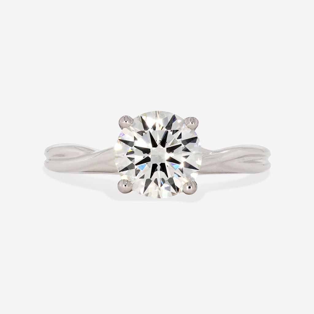 Solitaire & Criss Cross-1.5 CT Round Lab Grown Diamond Engagement Ring