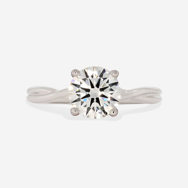 Solitaire & Criss Cross-1.5 CT Round Lab Grown Diamond Engagement Ring - Solitaire & Criss Cross-1.5 CT Round Lab Grown Diamond Engagement Ring
