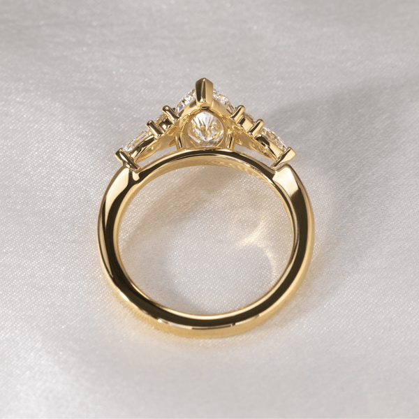 Cluster-Marquise Lab Grown Diamond Engagement Ring - Solitaire-Oval Lab Grown Diamond Engagement Ring