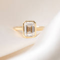 Solitaire Bezel-2.0 CT Emerald Lab Grown Diamond Engagement Ring