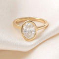 Solitaire & Bezel-2.0 CT Oval Lab Grown Diamond Engagement Ring