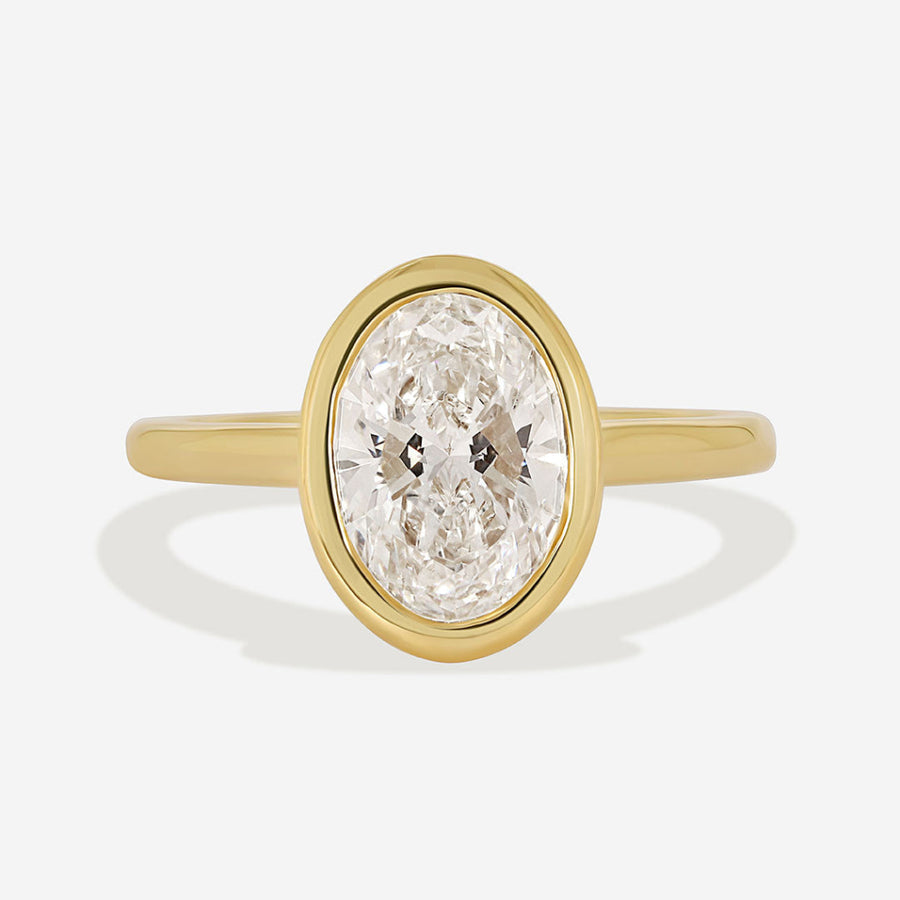 Solitaire & Bezel-2.0 CT Oval Lab Grown Diamond Engagement Ring