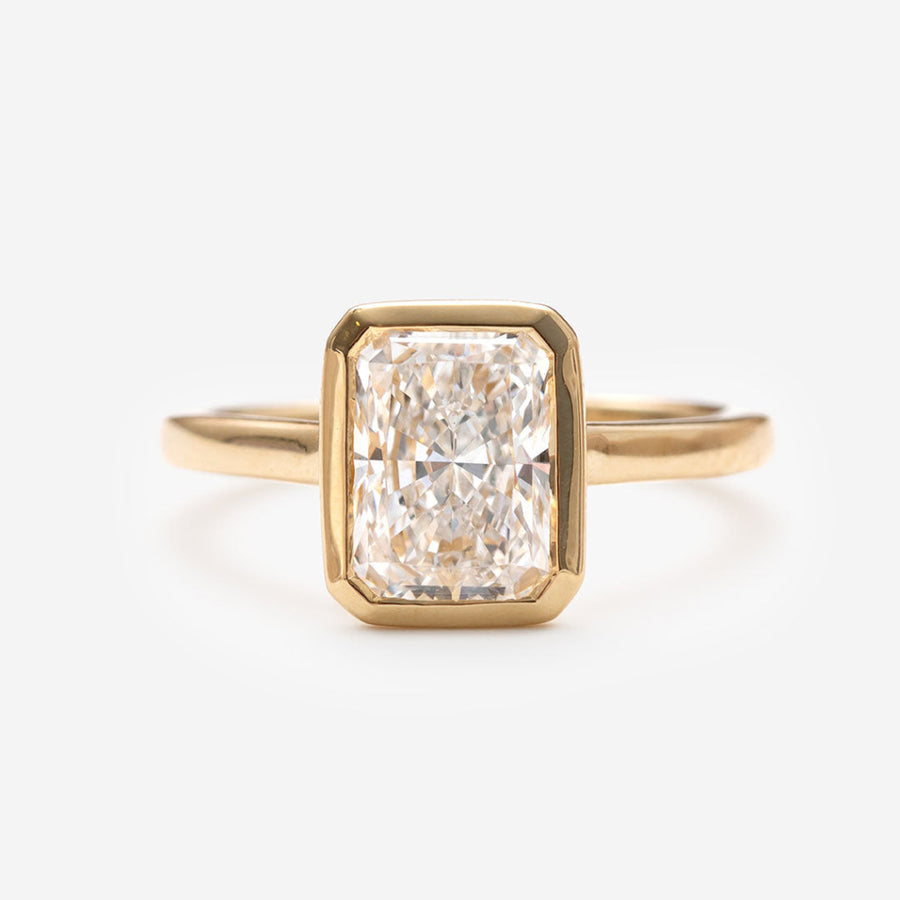 Solitaire & Bezel-2.0 CT Radiant Lab Grown Diamond Engagement Ring