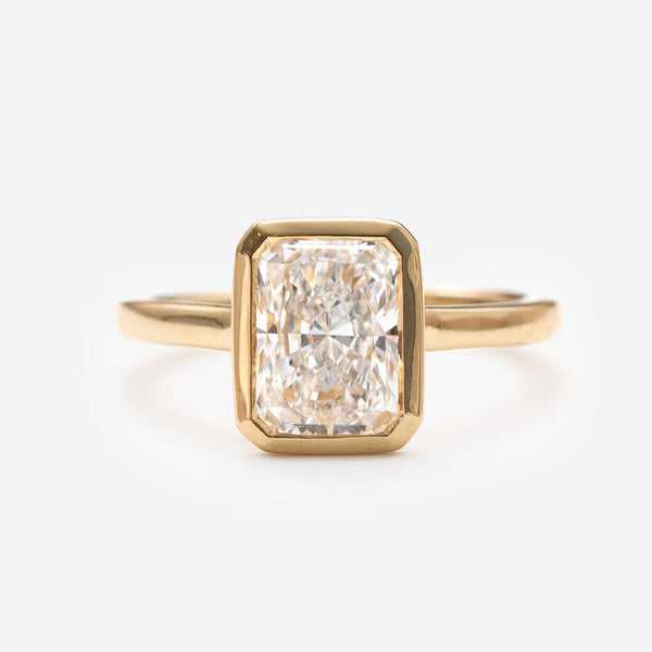 Solitaire & Bezel-2.0 CT Radiant Lab Grown Diamond Engagement Ring - Solitaire & Bezel-2.0 CT Radiant Lab Grown Diamond Engagement Ring