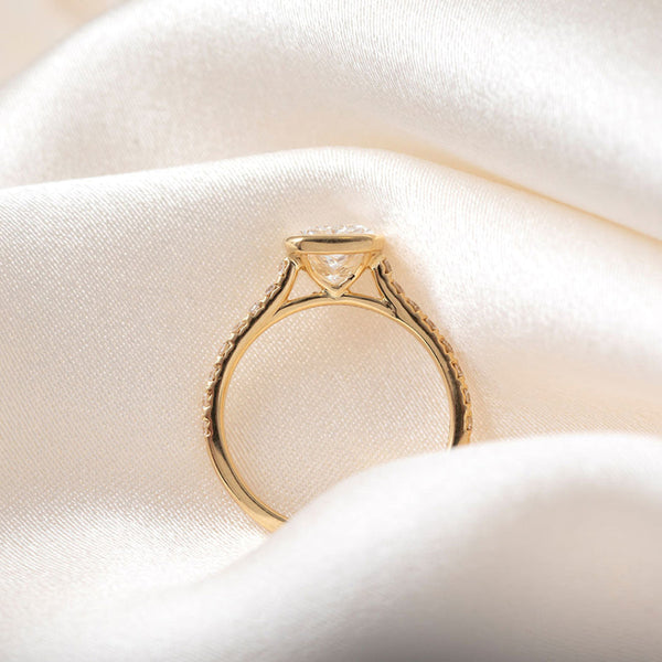 Bezel & Pave-2.0 CT Radiant Lab Grown Diamond Engagement Ring - Bezel & Pave-2.0 CT Radiant Lab Grown Diamond Engagement Ring