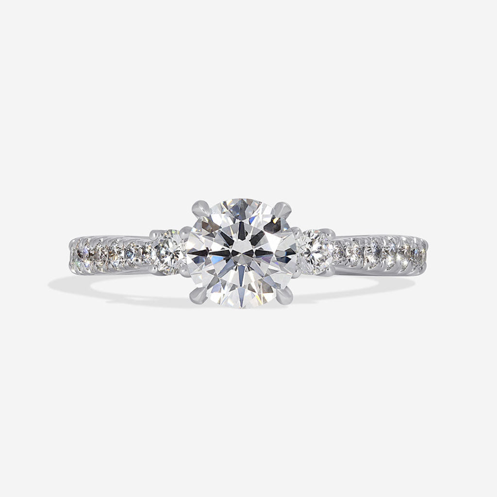 Three Stone-1.0 CT Round Lab Grown Diamond Engagement Ring