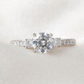 Three Stone-1.0 CT Round Lab Grown Diamond Engagement Ring