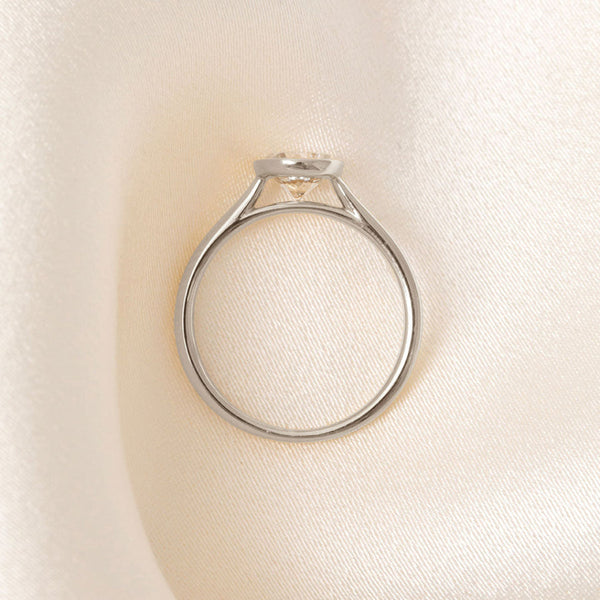 Solitaire Bezel & Cathedral-1.0 CT Round Lab Grown Diamond Engagement Ring - Solitaire Bezel & Cathedral-1.0 CT Round Lab Grown Diamond Engagement Ring