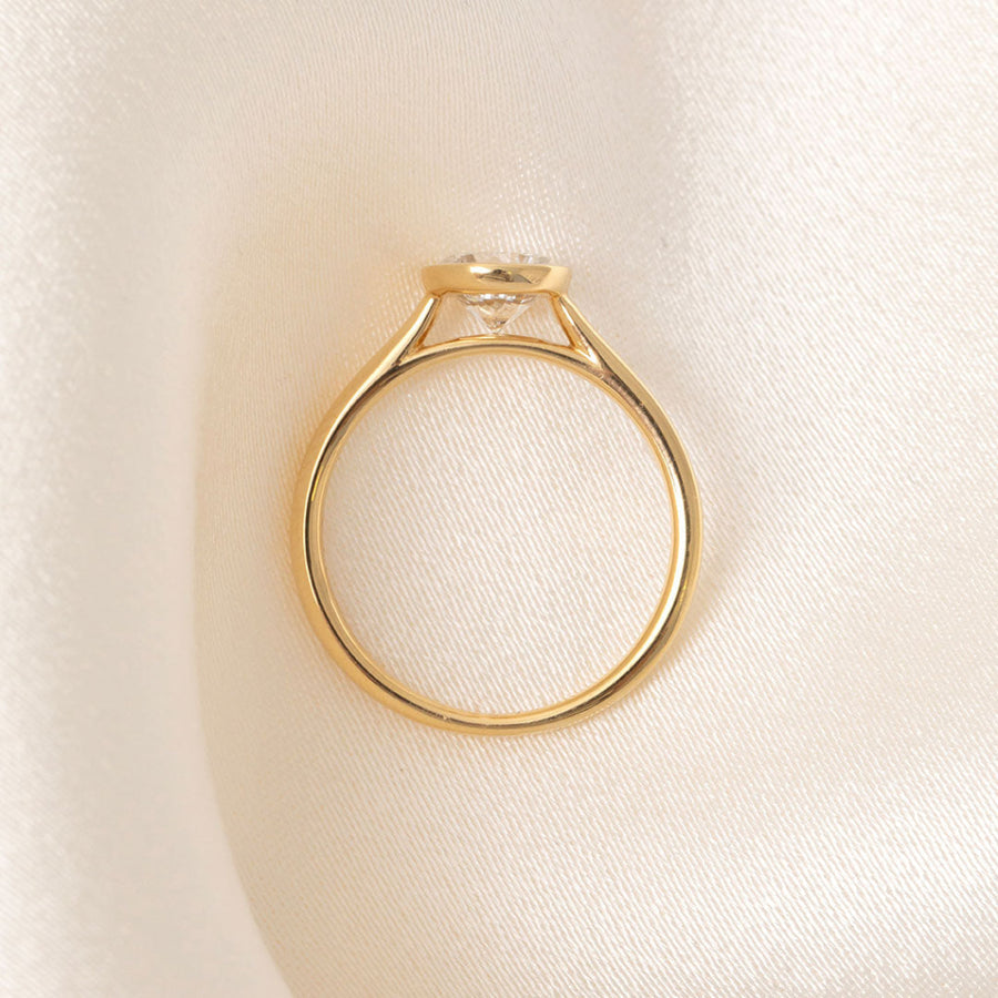 Solitaire & Bezel-1.0 CT Round Lab Grown Diamond Engagement Ring