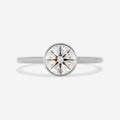 Solitaire Bezel & Cathedral-1.0 CT Round Lab Grown Diamond Engagement Ring