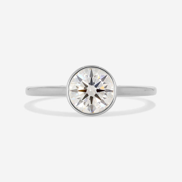 Solitaire Bezel & Cathedral-1.0 CT Round Lab Grown Diamond Engagement Ring - Solitaire Bezel & Cathedral-1.0 CT Round Lab Grown Diamond Engagement Ring