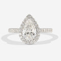 Halo & Pave-1.5 CT Pear Lab Grown Diamond Engagement Ring