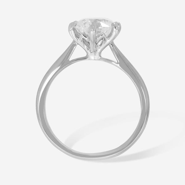Solitaire Tulip Style-2.0 CT Round Lab Grown Diamond Engagement Ring - Solitaire Tulip Style-2.0 CT Round Lab Grown Diamond Engagement Ring