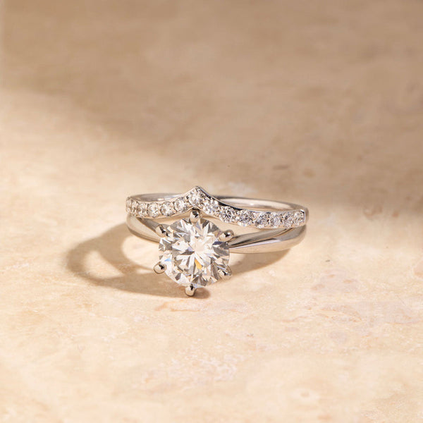Solitaire Tulip Style-2.0 CT Round Lab Grown Diamond Engagement Ring - Solitaire Tulip Style-2.0 CT Round Lab Grown Diamond Engagement Ring