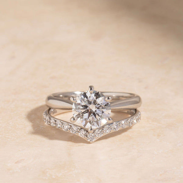 Solitaire Tulip Style-2.0 CT Round Lab Grown Diamond Engagement Ring - Solitaire Tulip Style-2.0 CT Round Lab Grown Diamond Engagement Ring