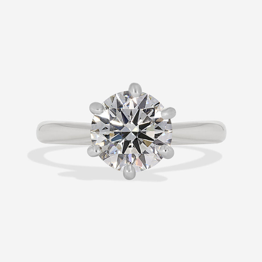 Solitaire Tulip Style-2.0 CT Round Lab Grown Diamond Engagement Ring